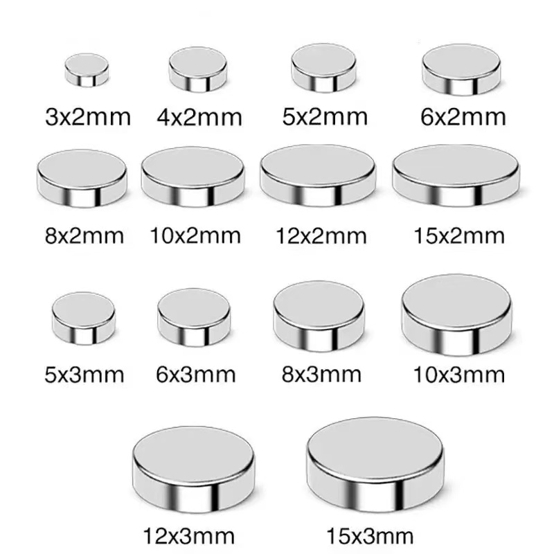 Custom N28 N52 N38 N30 N35 N40 N42 Round Disc Cylinder Neodymium NdFeB Strong Rare Earth Permanent Magnet Magnets