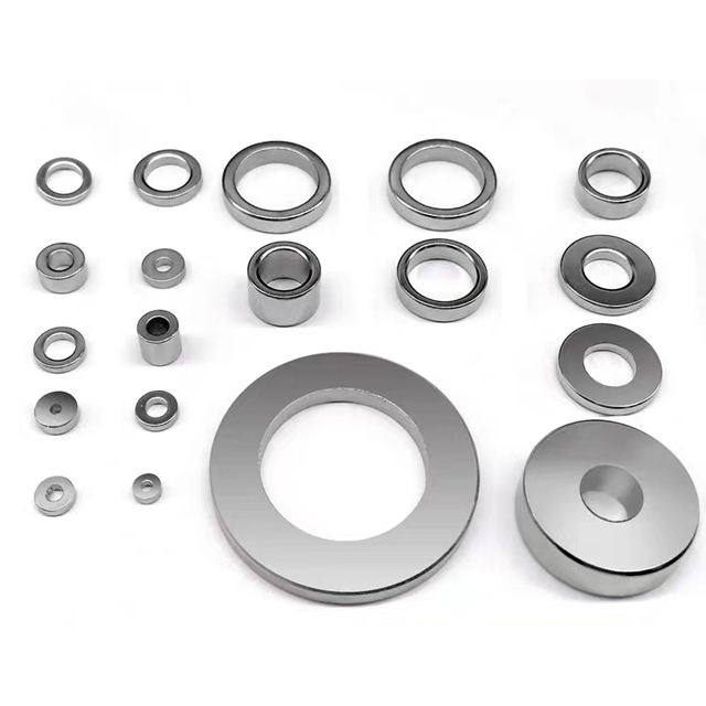 Custom N35 N38 N42 N52 Ring Axial Radial magnetization Strong Round with Hole Rare Earth Permanent NdFeB Magnet Magnets 